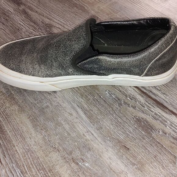 Vans distressed black leather slip on shoes  Sz 7.5 Men   Sz 9 Ladies - Picture 11 of 14